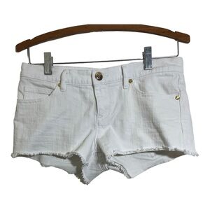 Juicy couture womens short  jean shorts raw hem. White. Size 26.